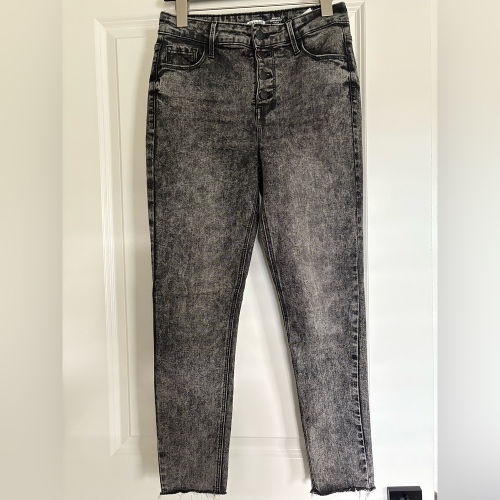 Women's Black Acid Washed Super Skinny High Waisted Jeans from Old Navy